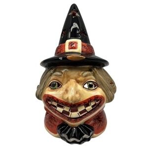 VTG Pacific Rim Halloween Ceramic Scary Creep Witch Haunted Votive Candle Holder